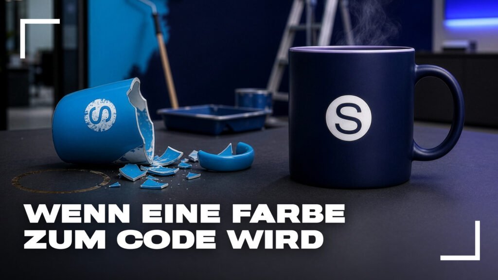 Wenn eine Farbe zum Code wird: Warum dieses Blau nicht mehr tragbar ist. This image was fully generated with AI.
